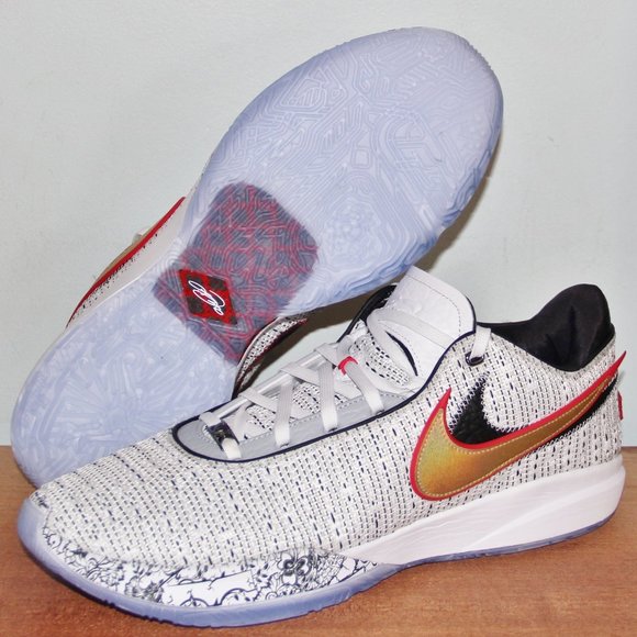Nike Lebron 20 XX The Debut Basketball Shoes Mens 5 White Gold Black main image 6